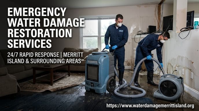 Emergency water extraction crew responding in Merritt Island